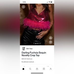 BRAND NEW darling fuchsia sequin pink top